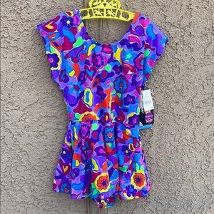 Vintage Jacques Moret Girls Bodysuit workout Gymnastics Sz 10/12 NEW